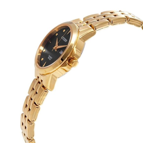 NWT Authentic Citizen Quartz Black Dial Gold-tone Women's Watch - Picture 2 of 3